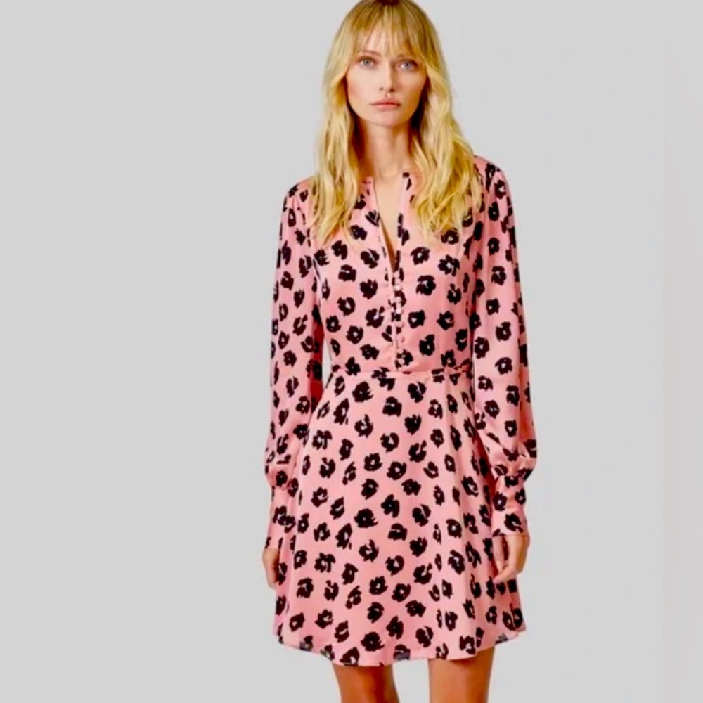 Equipment Danette Dress in Apricot Rose and True Black